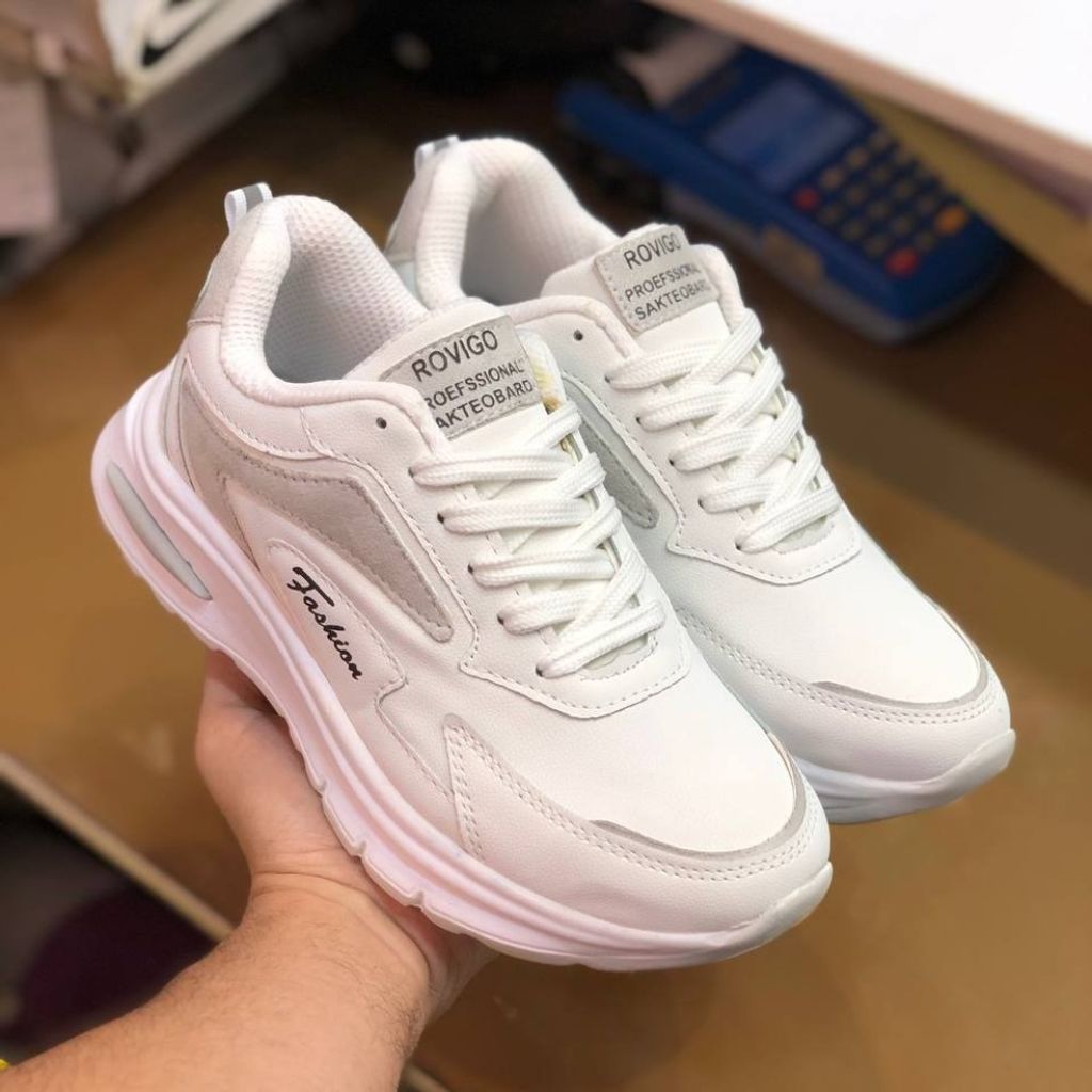 قیمت کفش چرم زنانه اسپرت مدل رامینگو سفید