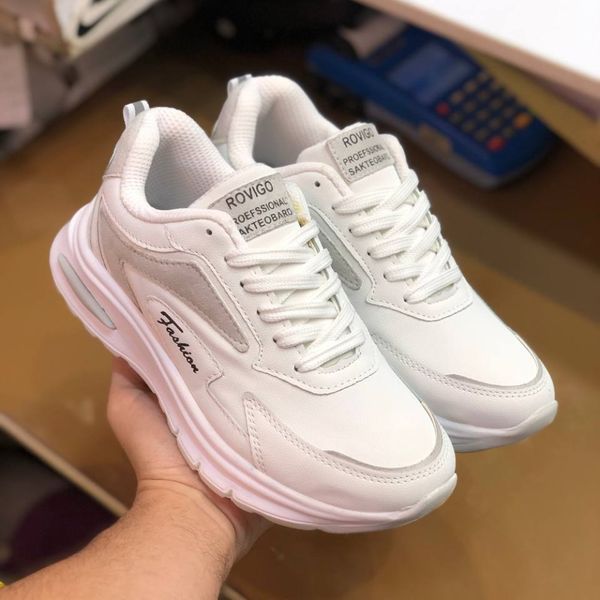 کفش چرم زنانه اسپرت مدل رامینگو سفید