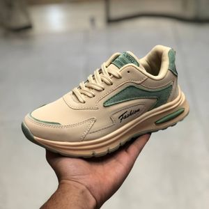 قیمت کفش چرم زنانه اسپرت مدل رامینگو کرم سبز