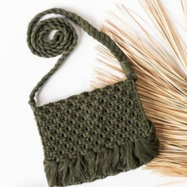 کیف دخترانه مکرومه با بند مدل نازگل