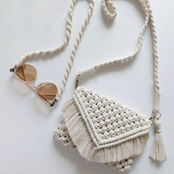 ست کیف بند دار با بند عینک پیچی مکرومه ست