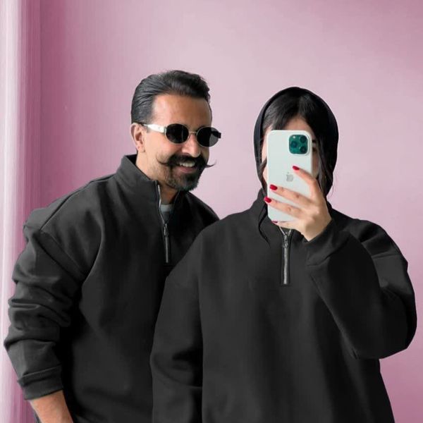 دورس (پلار ) نیم زیپ یقه افه دار