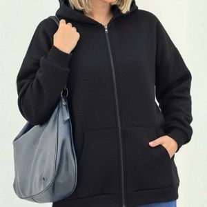 خرید انلاین سوییشرت زنانه طرح جلو زیپ ساده