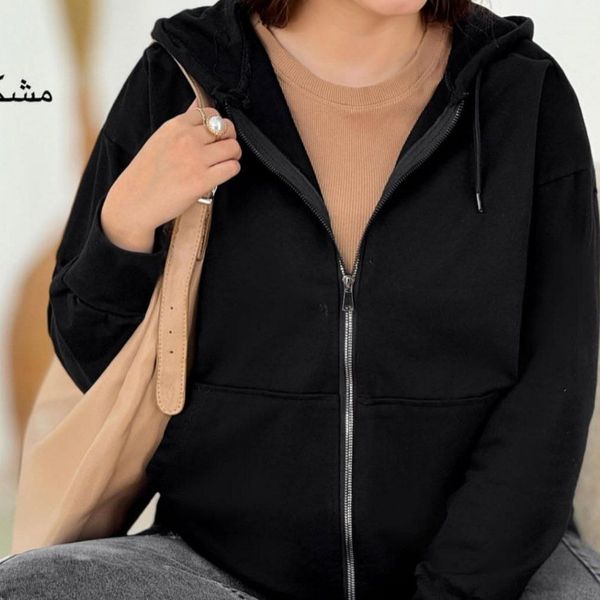 سوییشرت زنانه طرح جلو زیپ ساده