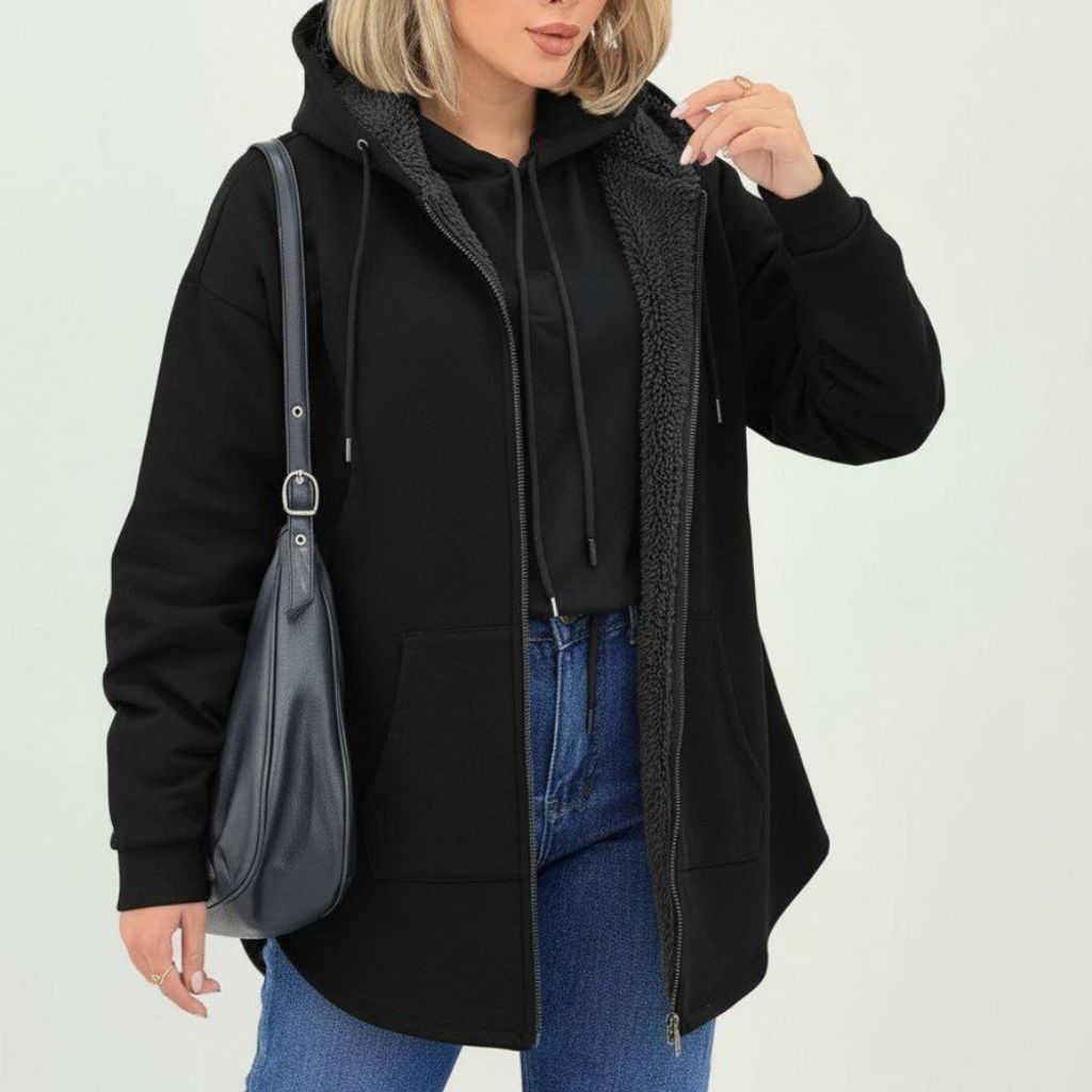 قیمت سوییشرت زنانه طرح جلو زیپ ساده