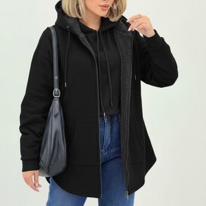 سوییشرت زنانه طرح جلو زیپ ساده