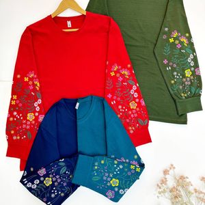 خرید انلاین بلوز دورس زنانه آستین پفکی گلدار