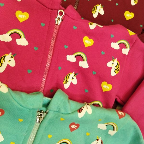 سویشرت یا هودی کلاهدار رنگین کمانی دخترانه sr65t