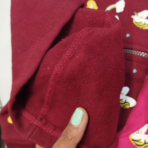 سویشرت یا هودی کلاهدار رنگین کمانی دخترانه sr65t