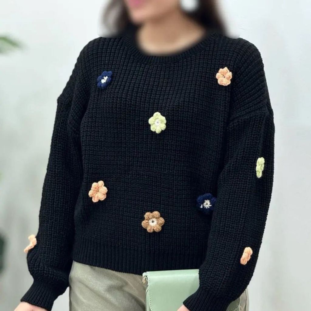 خرید آنلاین بلوز بافت زنانه طرح نیلماه