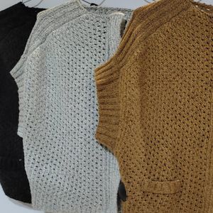 خرید اینترنتی قیمت جلیقه زنانه بافت جلو زیپ دار