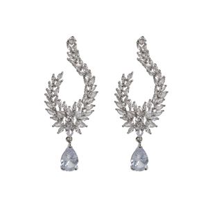 مشخصات گوشواره جواهری مدل نگین دار طرح اشک