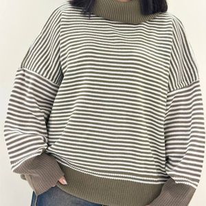 بلوز بافت راه راه یقه اسکی زنانه کد 60