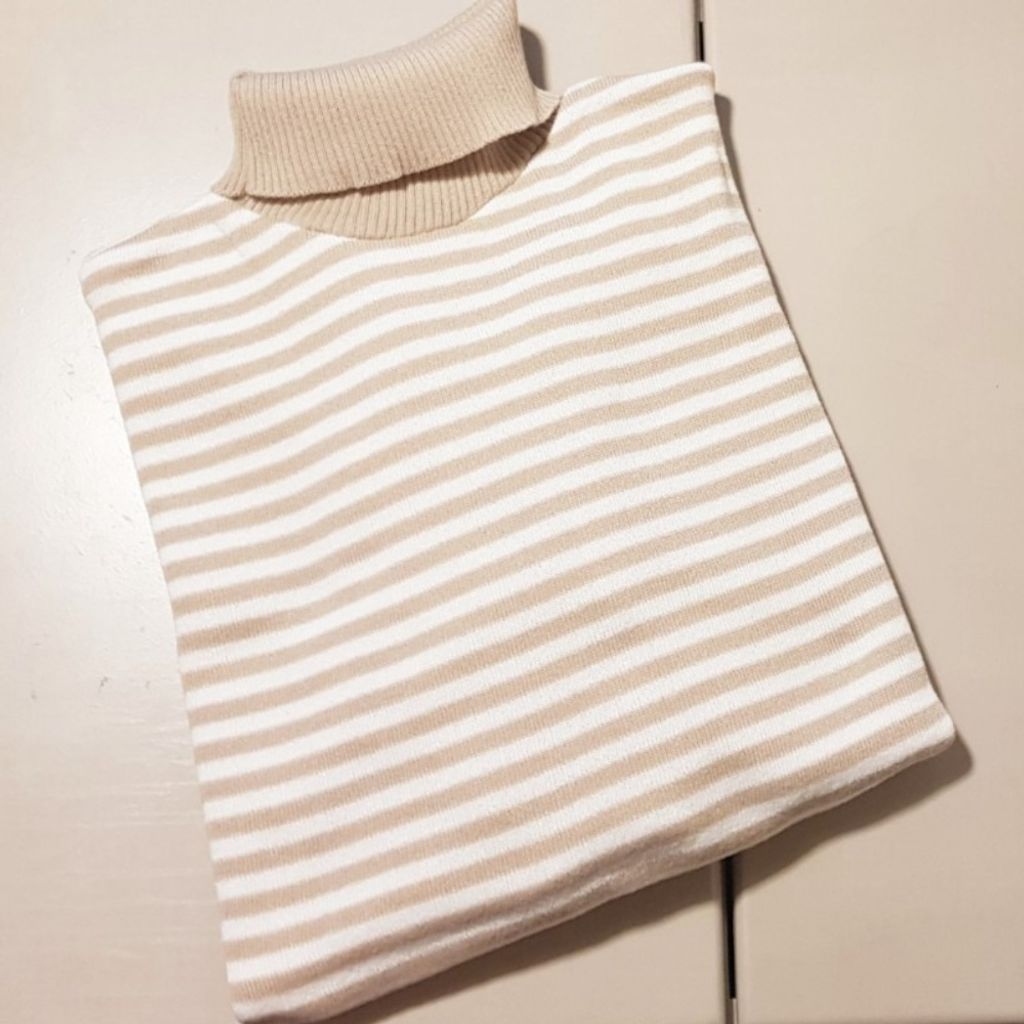 خرید اینترنتی بلوز بافت راه راه یقه اسکی زنانه کد 60