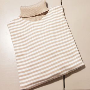 خرید اینترنتی بلوز بافت راه راه یقه اسکی زنانه کد 60