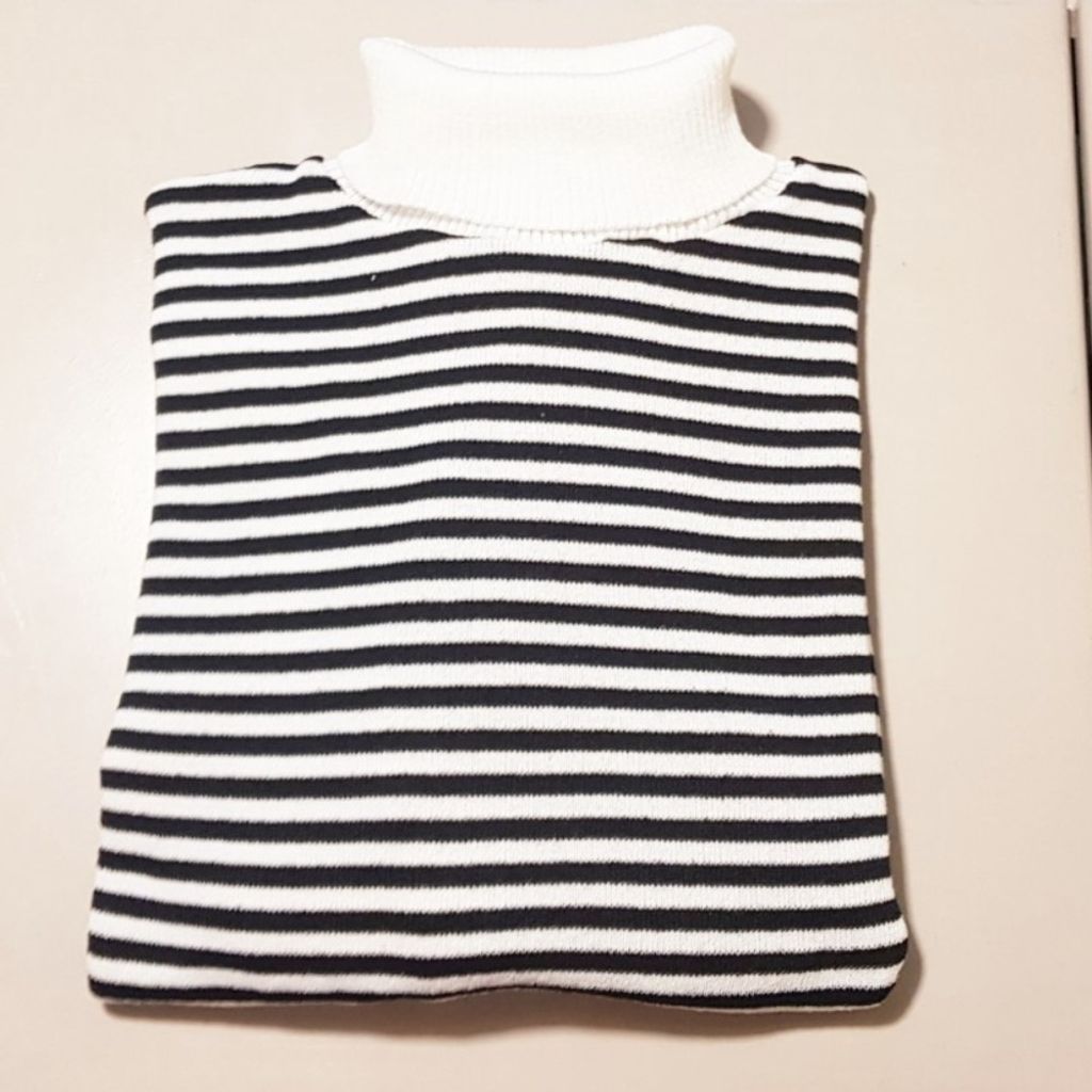 خرید اینترنتی بلوز بافت راه راه یقه اسکی زنانه کد 60