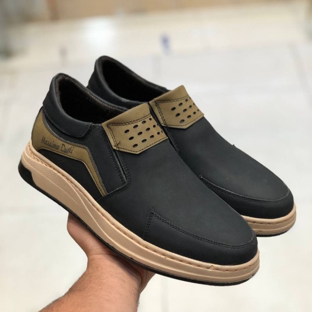 خرید آنلاین کفش اسپرت چرم مردانه مدل دارکوب مشکی