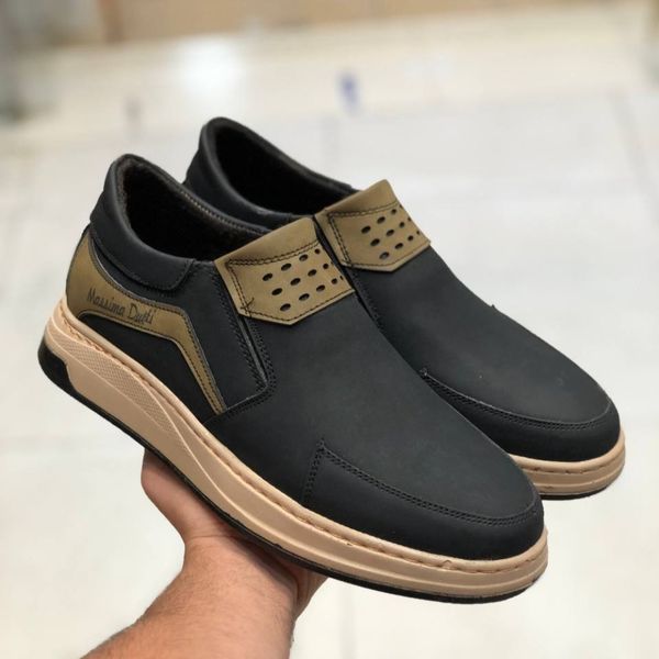 کفش اسپرت چرم مردانه مدل دارکوب مشکی