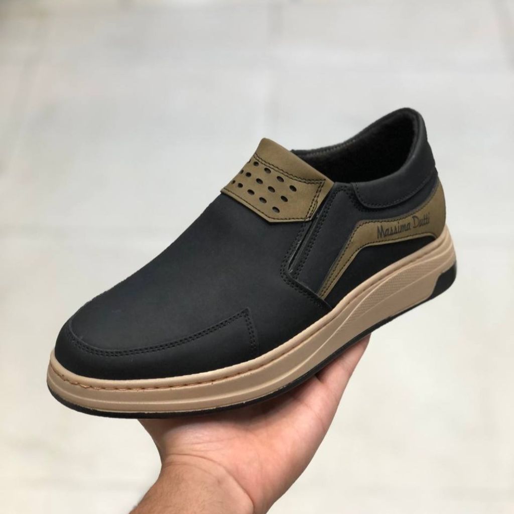 خرید انلاین کفش اسپرت چرم مردانه مدل دارکوب مشکی