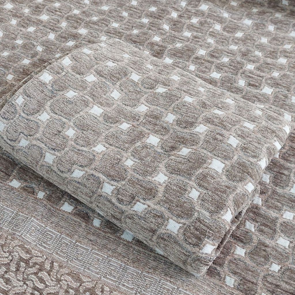 خرید اینترنتی زیرسفره ای مخمل شانل طرح قلب