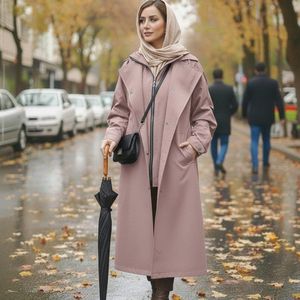 بارونی آستردار دو مدل آدرینا رنگ پنککی