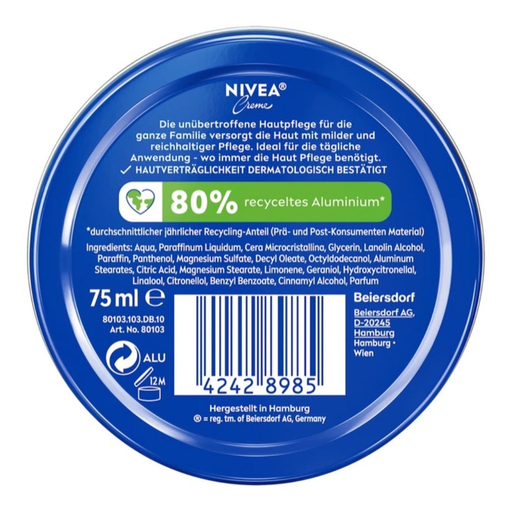 فروش اینترنتی کرم مرطوب کننده دست و صورت نیوآ Nivea مناسب انواع پوست حجم 75 میلی لیتر