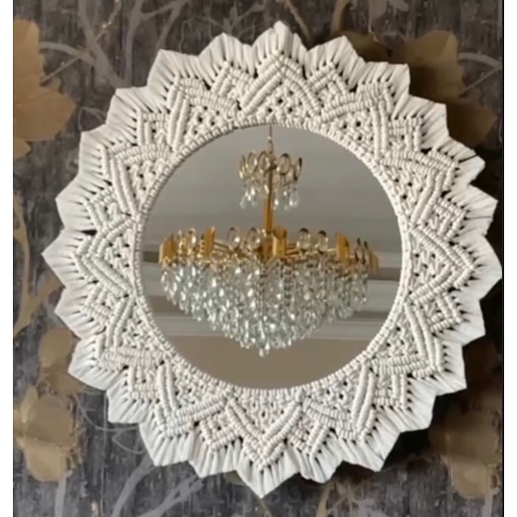 قیمت ارزان قاب اینه دکوری مکرومه خورشید