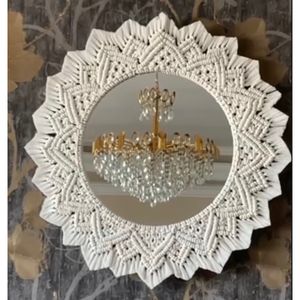 قاب اینه دکوری مکرومه خورشید