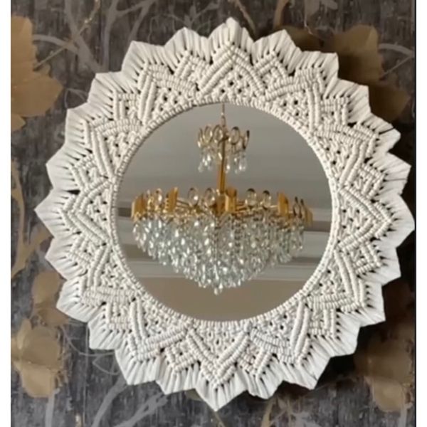 قاب اینه دکوری مکرومه خورشید