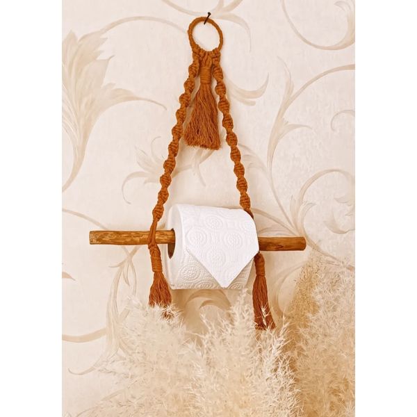 هولدر حوله و دستمال مکرومه بافی طرح قناری