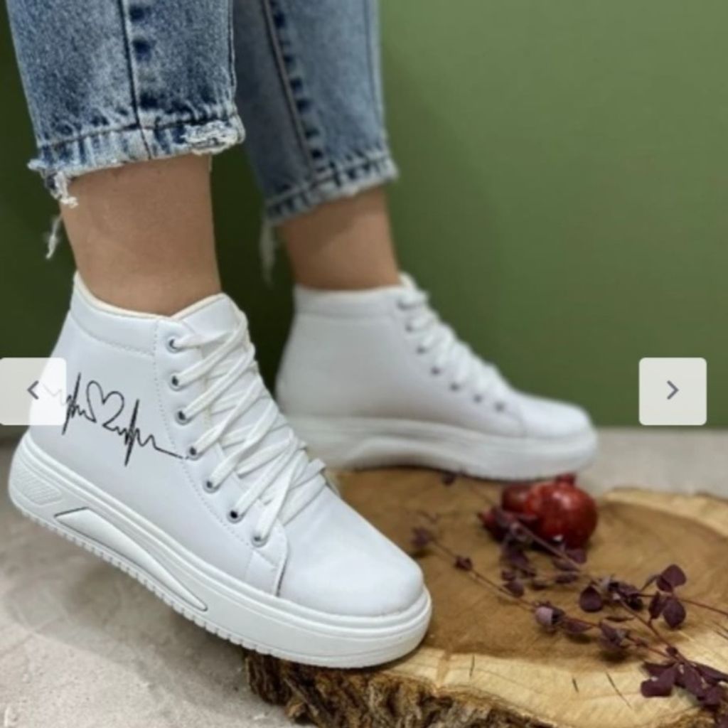 خرید آنلاین نیم بوت زنانه و دخترانه مدل ضربان قلب کتونی نیم ساق