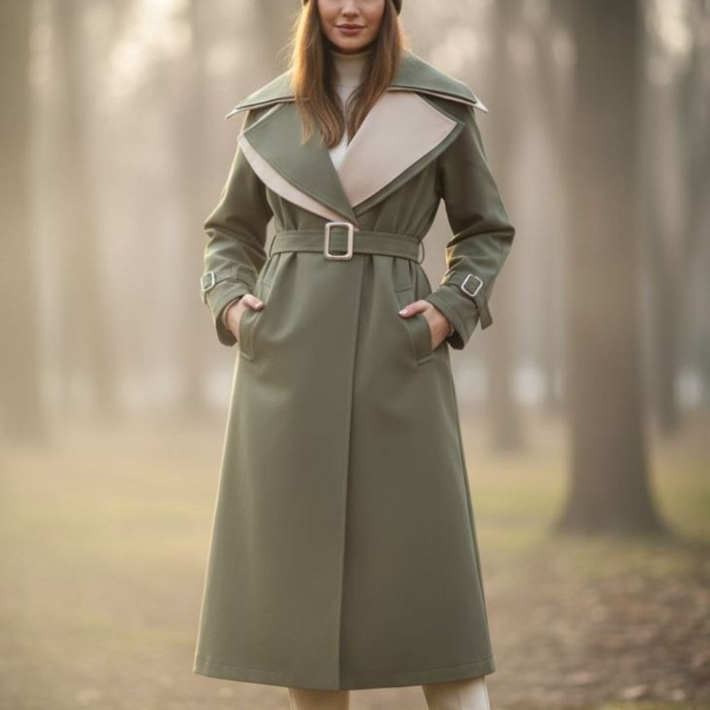 فروش اینترنتی مانتو کتان دو یقه ترکیبی