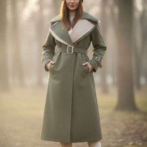 مانتو کتان دو یقه ترکیبی