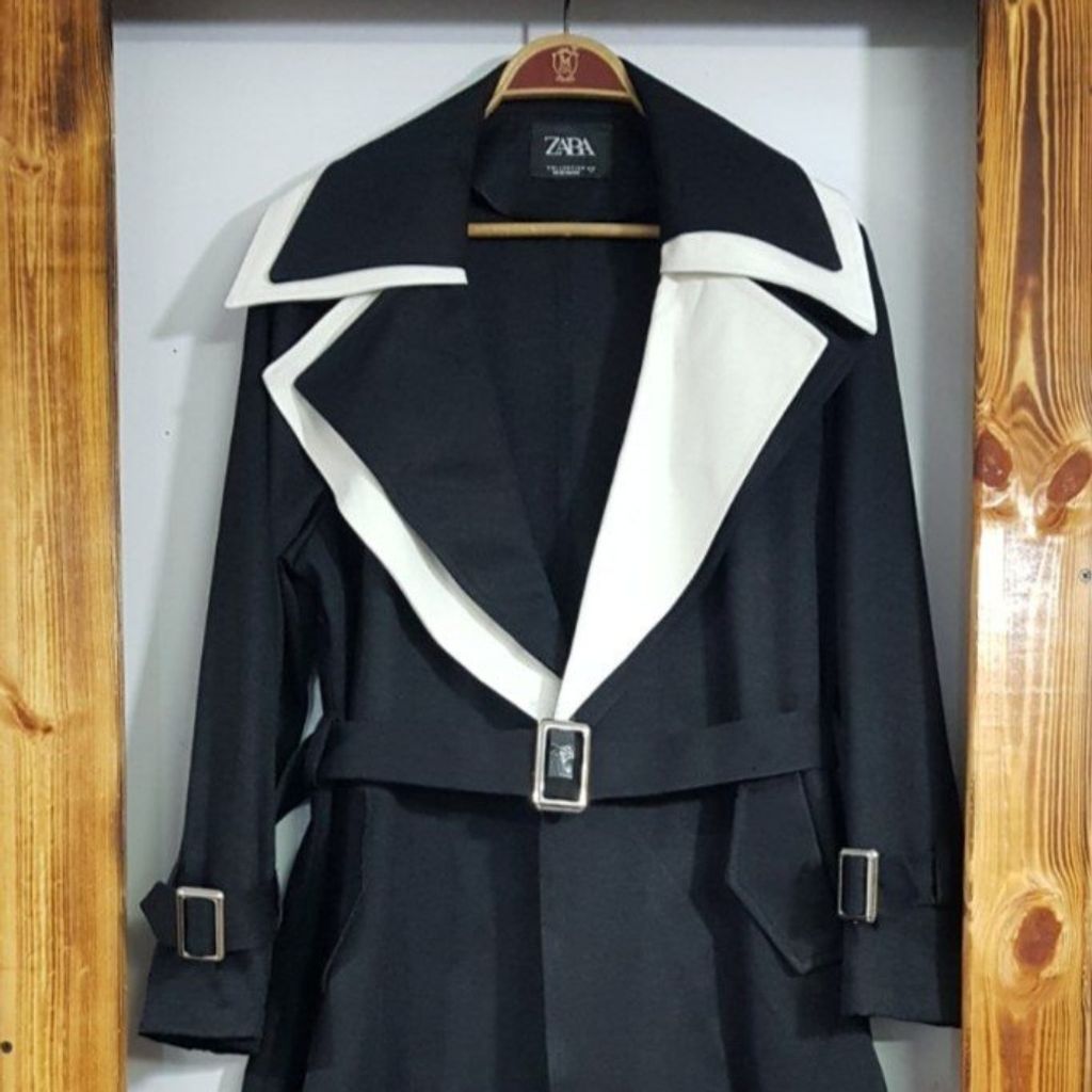 خرید اینترنتی مانتو کتان دو یقه ترکیبی