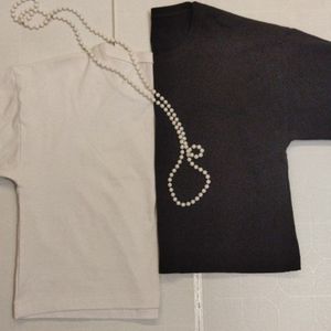 تیشرت کراپ ساده سفید و مشکی tsh5r