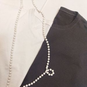 قیمت تیشرت کراپ ساده سفید و مشکی tsh5r