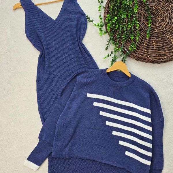 ست بافت زنانه طرح نیم خط