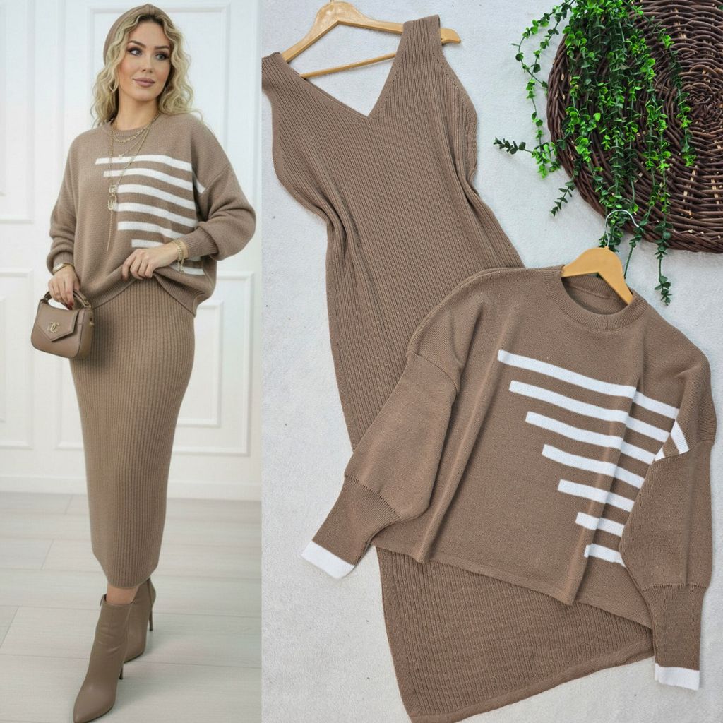 خرید انلاین ست بافت زنانه طرح نیم خط