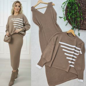 ست بافت زنانه طرح نیم خط