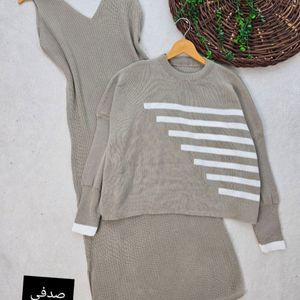 خرید اینترنتی ست بافت زنانه طرح نیم خط