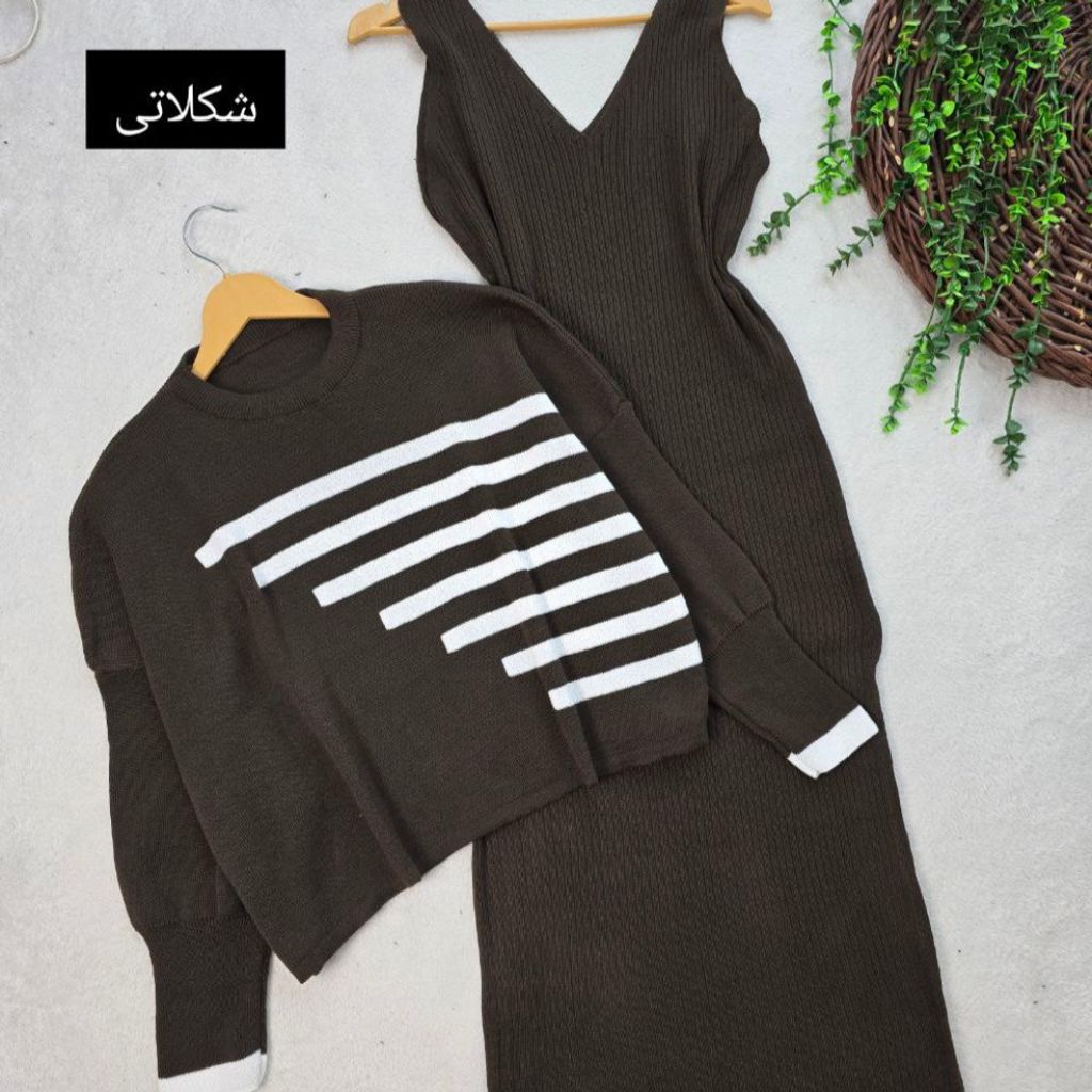 مشخصات ست بافت زنانه طرح نیم خط