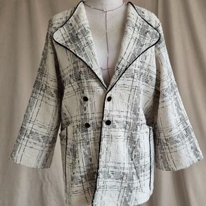 کت زنانه پاییزه زمستانی سفید مشکی