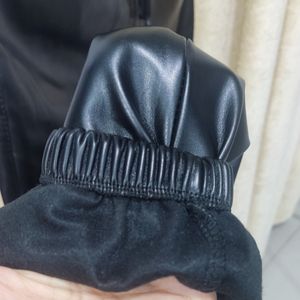 شلوار زنانه چرم دمپا گت دار