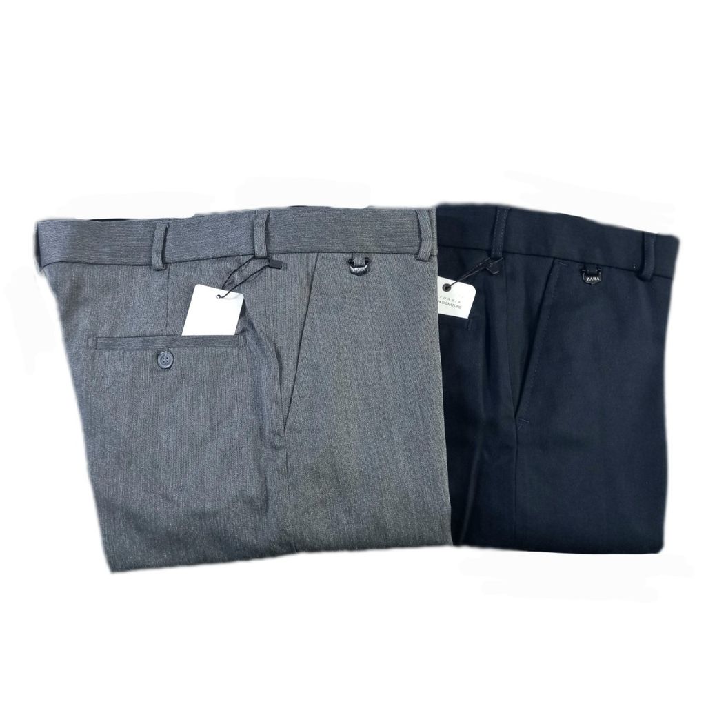 خرید آنلاین شلوار پارچه کشی راسته طوسی و سورمه ای