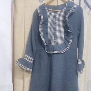 پیراهن زنانه مخمل کبریتی پاییزه