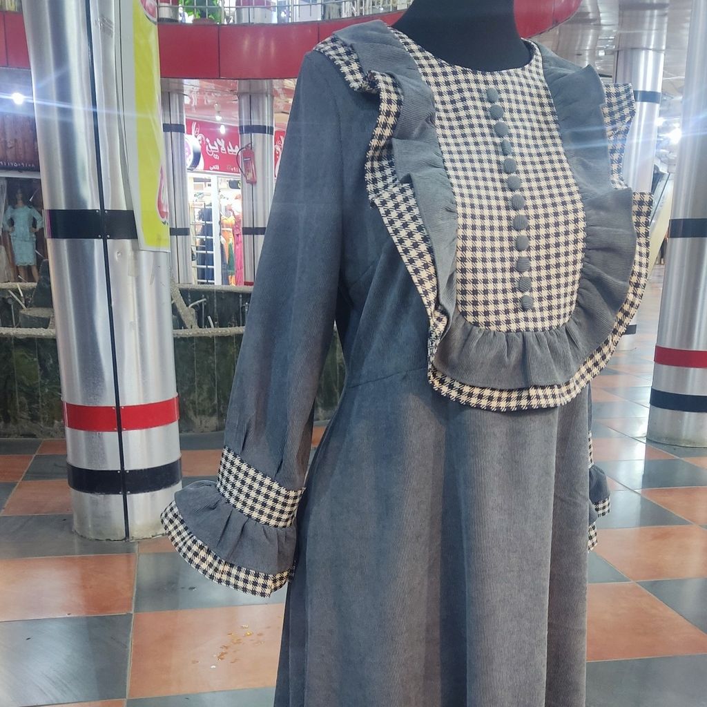 فروش اینترنتی پیراهن زنانه مخمل کبریتی پاییزه