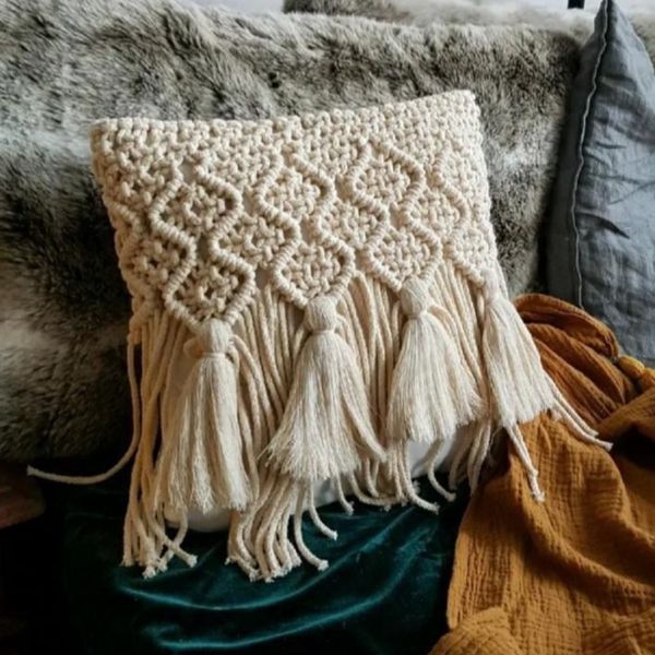 کاور کوسن مکرومه بافی مدل سورنا