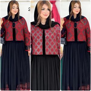 خرید اینترنتی کت و دامن زنانه مجلسی طرح گل بانو