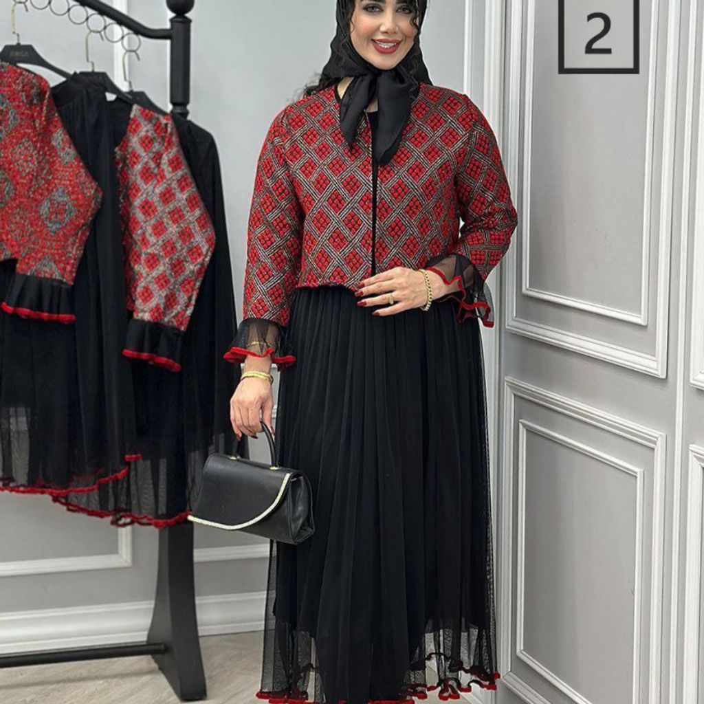 خرید آنلاین کت و دامن زنانه مجلسی طرح گل بانو