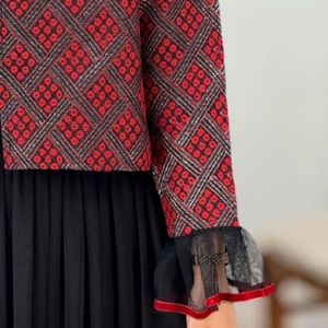 خرید آنلاین کت و دامن زنانه مجلسی طرح گل بانو